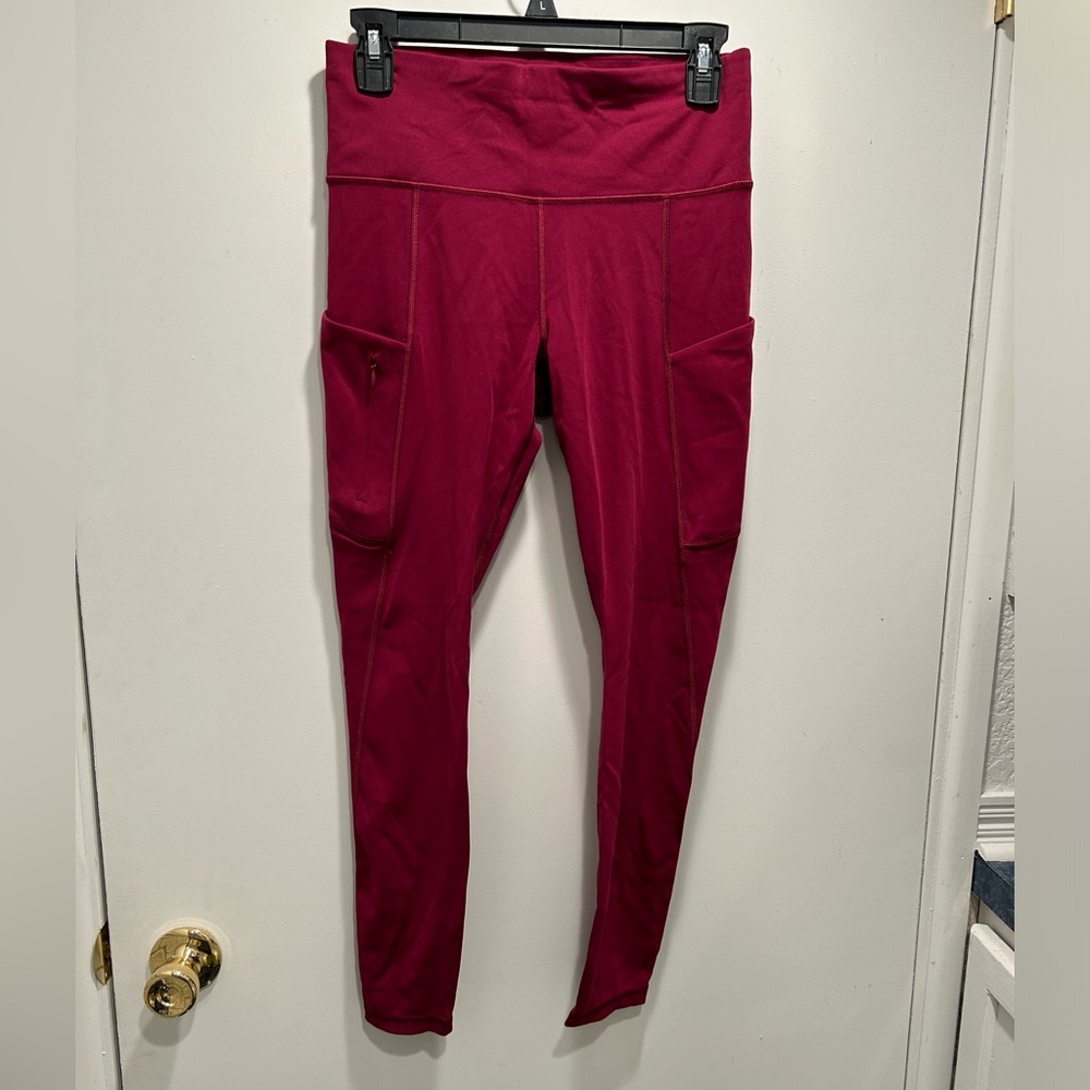 Athleta small magenta leggings with pockets